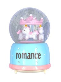 ZK Simple Design Romance Snow Crystal Ball Music Box Gift Transparent Round Ball Dream Blue