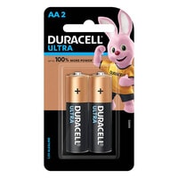 Duracell Ultra AA Alkaline Battery 1.5V Black 2 Battery