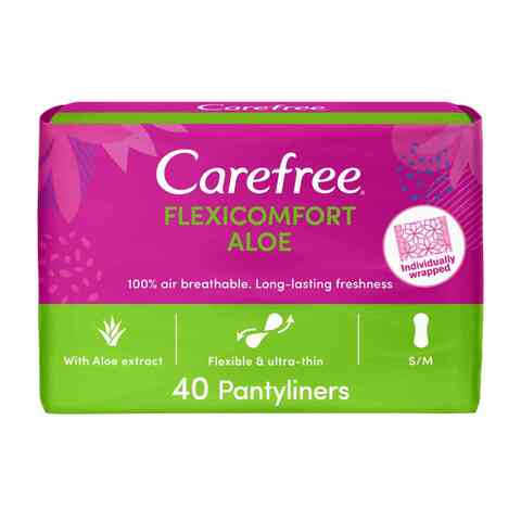 Carefree Panty Liners Flexicomfort Aloe Pack Of 40
