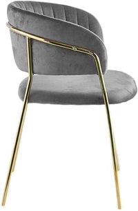 LANNY Modern Grey Comfortable Stainless Steel Frame chair 1533 Structure Upholstered velvet fabric living room gold legs dining chairs