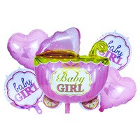 BABY GIRL MULTICOLOUR FOIL BALLOON IN DIFFERENT DESIGNS WITH 5 PIECES