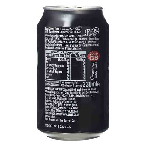 Pepsi MAX - Ingredients & Nutritional Information