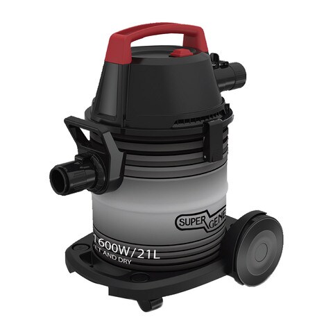 Super General Drum Vacuum Cleaner Wet &amp; Dry, 1600W, 21L, KSGVC2001