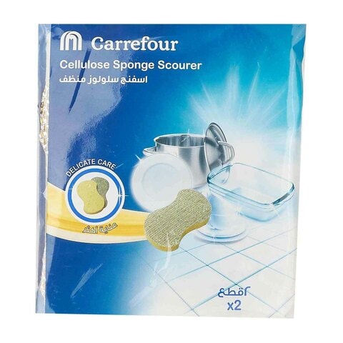 Carrefour Flash Sponge Scourer Blue 2 count