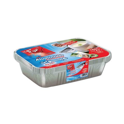 Fun Aluminium Containers With Lid Silver 1.85L 10 PCS