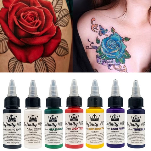 Buy 7 Colors Tattoo Ink Set, Semi-permanent Eyebrow Lip Tattoo ,Long Lasting Microblading Body Art Paint Ink Online - Shop Health & Fitness on Carrefour UAE