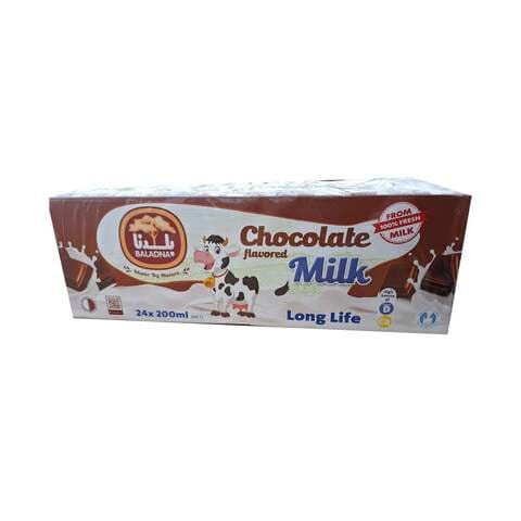 Baladna Long Life Milk Full Fat Chocolate Flavored 200mlx24&#39;s