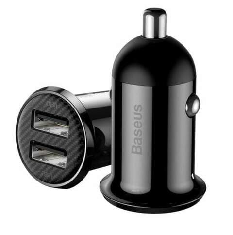 Baseus Grain Pro Car Charger (Dual USB 4.8A ) - Black