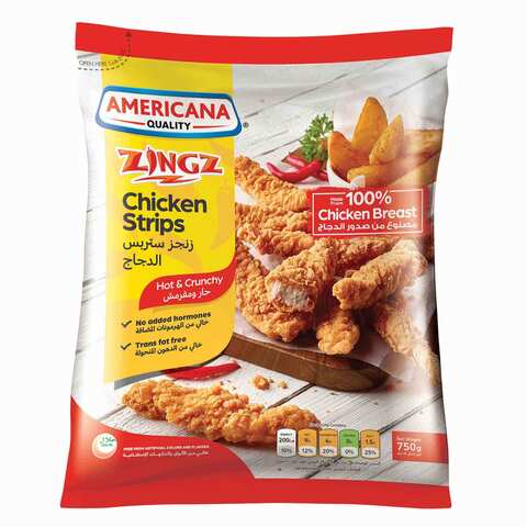 امريكانا - شرائح دجاج زينجز - حار ومقرمش 750 جرام