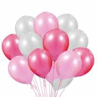 Party Time 51-Pieces 12inch Pink &amp; White Latex Balloons Pack For Kids Girls Women Birthday,Baby Shower,Princess, Unicorn, First,2nd Years Decorations Balloons Supplies Combo Kit Exclusive Decoration S