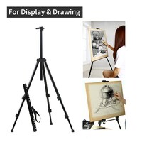Generic-Artists Easel Stand Metal Foldable Tripod Adjustable Height 20 Inches to 61 Inches with Portable Bag Art Supplies for Floor/Table-Top Drawing Painting Sketching Display
