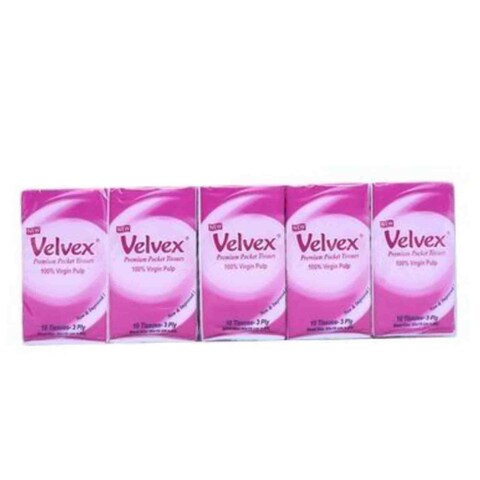 Velvex Pocket Tissue Pink 10&#39;Sx10