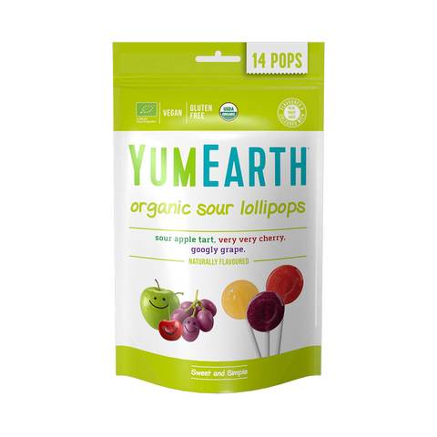 Yumearth Organic Sour Lollipops 87g &times;14