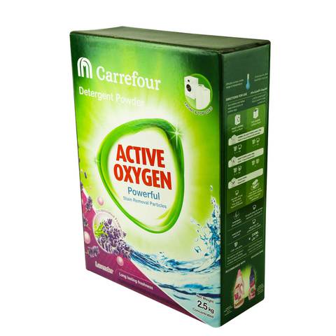 Carrefour Active Oxygen Powerful Front And Top Load Lavender Detergent 2.5kg