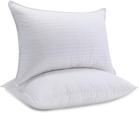 Luxe Decora Soft Hotel Stripe Pillow, White, 68x49cm (4)