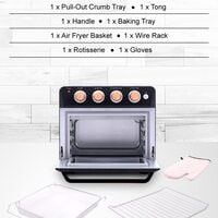 Balzano 24 Liter Multi-Functional Air Fryer Oven, CZ24GRml, 1700W, Adjustable Thermostat, 60 Minutes Timer/Auto Shut-Off, Plastic, Rose Collection - 1 Year Warranty