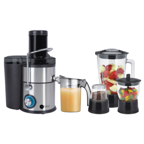 AFRA Japan 4 in 1 Juicer, 2 Speed Settings, Pulse Function, 1.5 Litre Capacity, Glass Blender, With Meat Chopper & Grinder Jar, 5 Speed Settings, G-Mark, ESMA, RoHS, And CB Certified, 2 Years Warranty