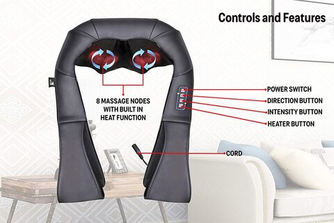  Papillon Shiatsu Back and Neck Massager with Heat, Deep Tissue  Kneading,Electric Massage Pillow for Back,Shoulders,Legs,Foot,Body Muscle  Pain Relief,Use at Home,Car,Office : Health & Household