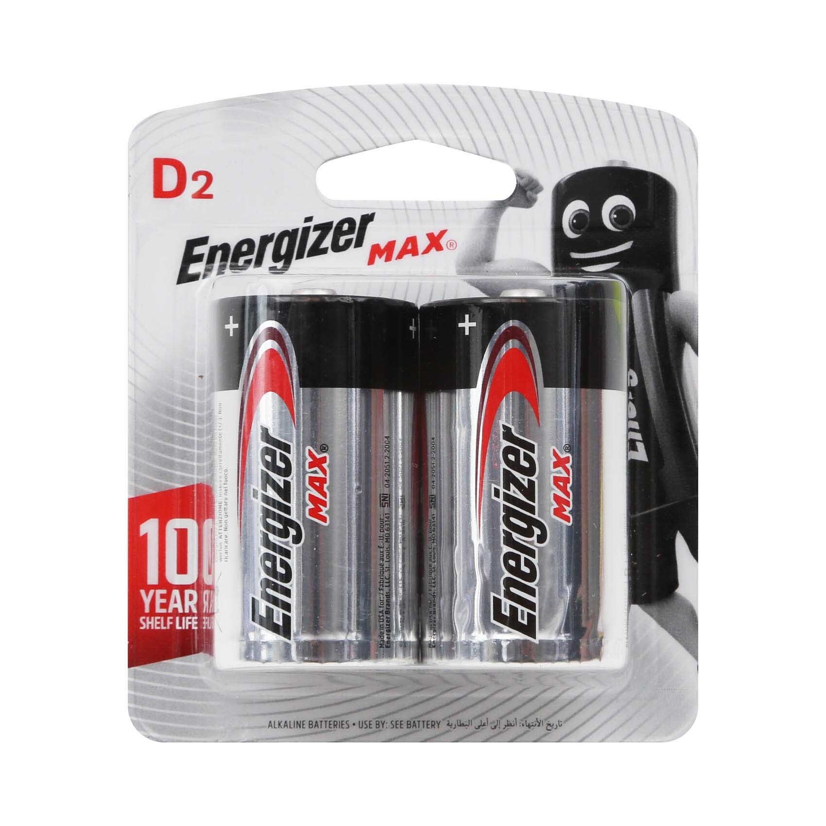 Buy Energizer Max Alkaline Battery D 1.5V×2pcs
