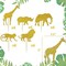 Generic 10Pcs Gold Glitter Jungle Safari Animal Cupcake Toppers Kids Birthday Party Cake Toppers Muffin Topper