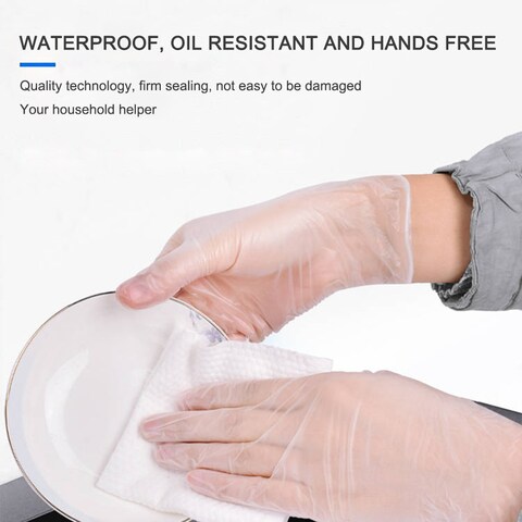 اشتري Docooler - (XL)100 Pcs/Disposable Gloves Powder-Free Stretchy PVC Gloves Sterile Food Safe Grade for Home Food Laboratory Use في الامارات