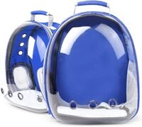 Qa Pet Carrier Backpack Cat Bag Transparent Breathable Space Capsule Backpack Bubble Backpack Carrier For Cats And Puppies Outside Portable Bag Pet Products (Blue)