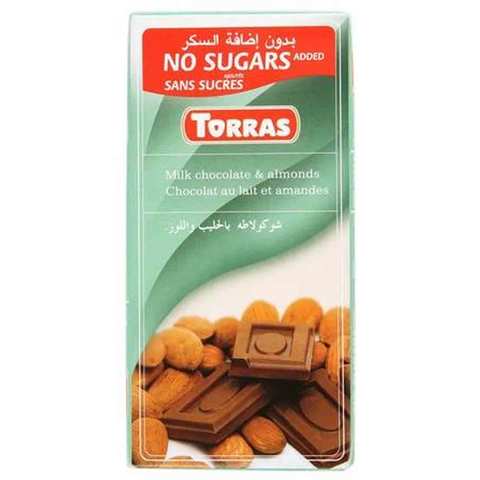 Torras Milk Chocolate And Almonds Sugar Free 75 Gram
