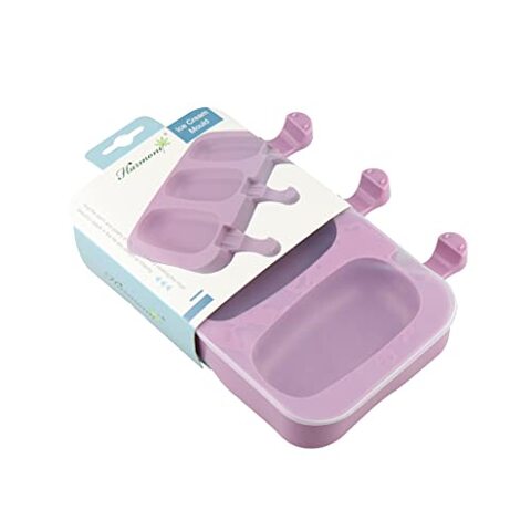 Generic Silicone Ice Cream Mould With Lid&nbsp;, Violet, 3 Moulds In Single Pcs, Bc2632Z