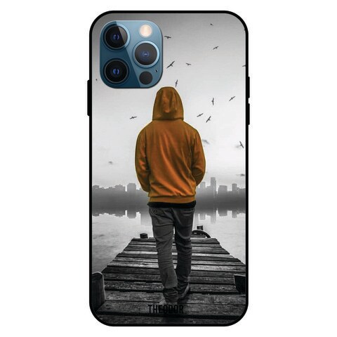 Theodor Apple iPhone 12 Pro 6.1 Inch Case Boy In Yellow Hood Flexible Silicone Cover