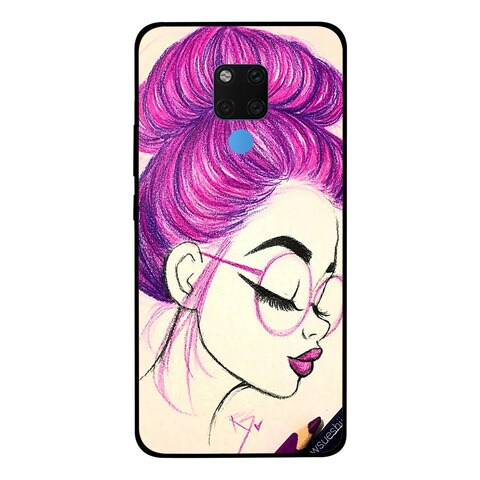 Theodor Protective Case For Huawei Mate 20 Pink Hair Girl Silicone Cover