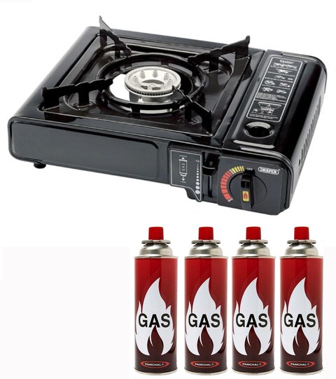 Camping Stove-Portable Gas Stove with 4 pcs Butane gas Catridge-Two way