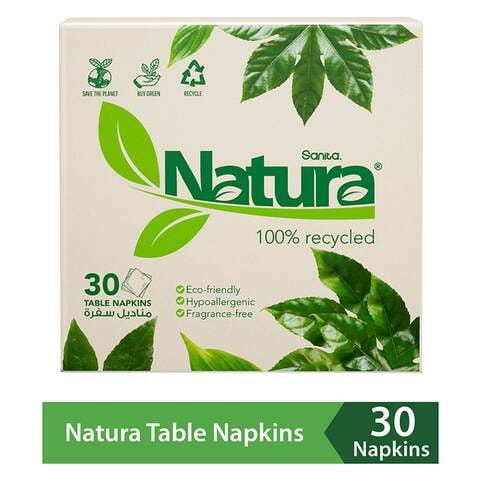 Sanita Natura Table Napkins White 30 Sheets