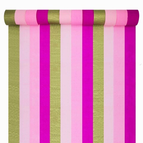 Buy Party Time 8 Rolls Metallic Gold Pink Crepe Paper Streamer 4 Color Mix,  1.77’’x 81 Ft. Each - For Valentines Decoration Baby Shower  Birthday Party Photo Booth Backdrop Centerpiece, DIY Crepe