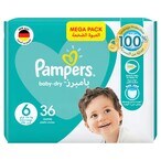 Buy Pampers Baby-Dry Leakage Protection Diapers Size 6 13+kg Mega Pack 36 Count in Kuwait