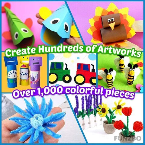 FUNZBO Arts and Crafts Supplies for Kids - Craft Art Supply Kit for Toddlers Age 4 5 6 7 8 9 - All in One D.I.Y. Crafting School Kindergarten