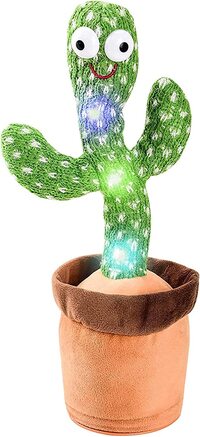 Dancing Cactus Toy, Talking Cactus Toy Repeats What You Say, Wriggle Dancing and Singing Electronic Luminous Cactus, Funny Creative Early Childhood Education Toys (120 Songs)