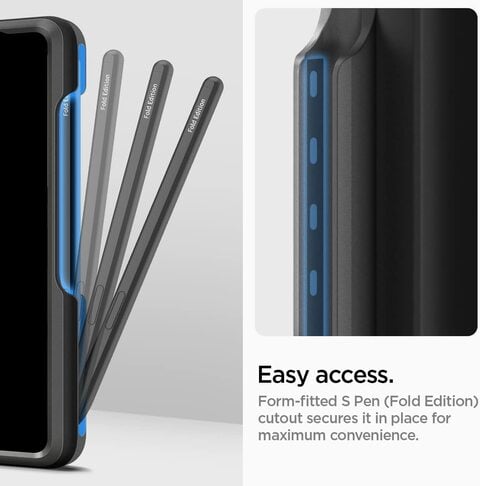 Spigen Slim Armor Pro Pen Edition [Hinge Coverage] designed for Samsung Galaxy Z Fold 4 case cover (2022) - Black (S-Pen NOT included)