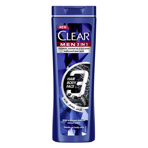 Buy Clear Shampoo Active Charcoal 3In1 360ML Online - Shop Beauty ...