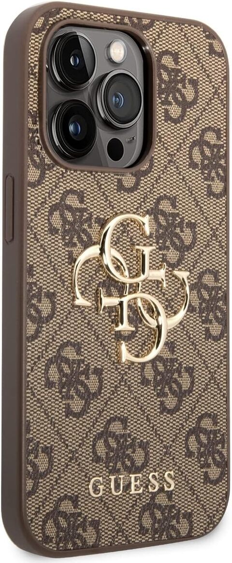 Buy Guess Brown Grip stand Clear Case with 4G Script Logo for