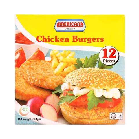 Americana Chicken Burgers 12 Pieces, 672g