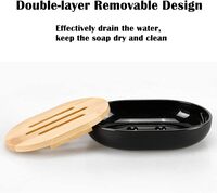 Generic Bamboo Soap Holder 2 Pack, Drainage Soap Holder For Shower Bathroom Kitchen Sink, Eco-Friendly, Wooden Soap Dish Soap Saver With Draining Stand, Bathroom Accessories (White)