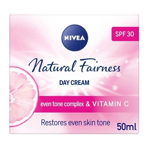 NIVEA Face Cream Day Moisturizer  Natural Fairness  Even Skin Tone  SPF30  50ml
