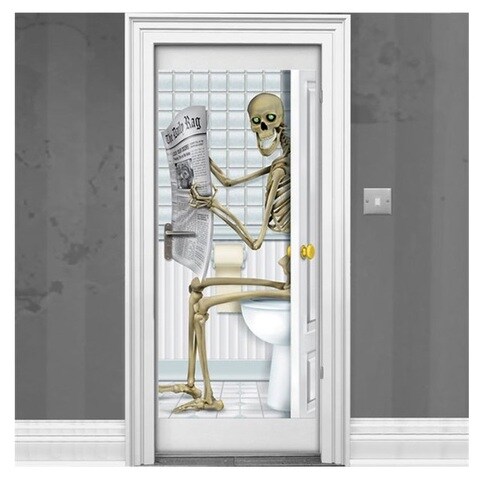 Skeleton Bathroom Door Decoration