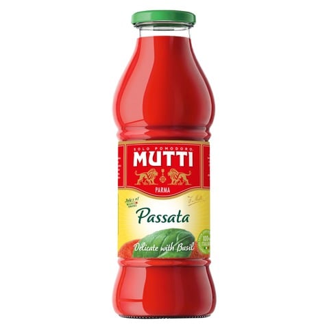 Mutti Passata Tomato Puree With Fresh Basil 400g