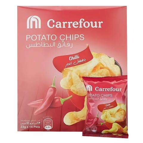 Carrefour Chilli Potato Chips 23g Pack of 14