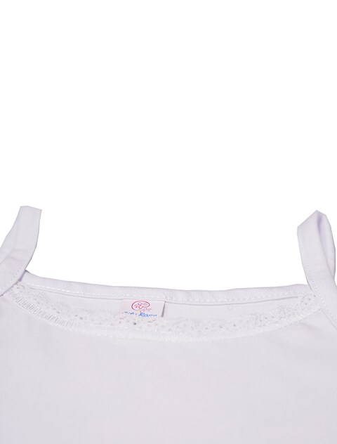 4 - قطع قميص بروتيل بناتي داخلي قطن 100% دانتيل أبيض ( 7-8 Years )