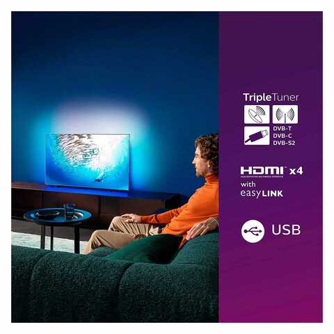 Philips Ambilight 65-Inch 4K UHD Smart TV 65OLED805 Grey