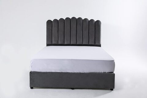 Grey velvet deals queen bed