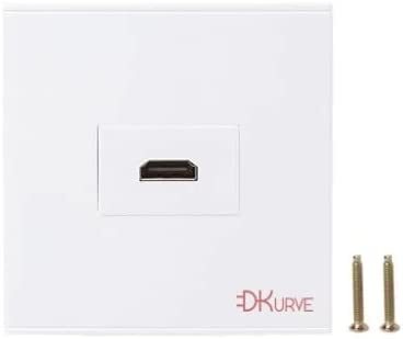 HDMI Wall Plate White 86 Type Wall Panel Socket HDtTV High Definition Digital TV Network Cable Outlet (1 Port)