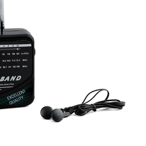 Geepas GR6821 Radio With 4 Band, AM/SW/TV/FM Bands| Big Speaker, Standard Earphone Included, Large Knob| Ideal for Indoor &amp; Outdoor Use, 2 Years Warranty